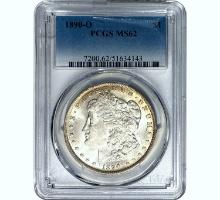 1890-O Morgan Silver Dollar PCGS MS62
