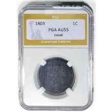 1803 Draped Bust Large Cent PGA AU55