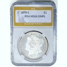 1879-S Morgan Dollar PGA MS66 DMPL SILVER