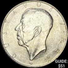 1938 Sweden Silver 2 Kronor UNCIRCULATED