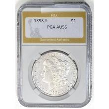 1898-S Morgan Silver Dollar PGA AU55