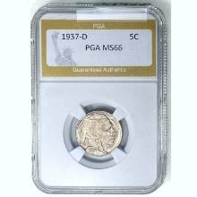 1937-D Buffalo Nickel PGA MS66