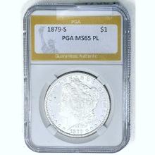 1879-S Morgan Dollar PGA MS65 PL
