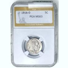 1916-D Buffalo Nickel PGA MS63