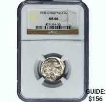 1938-D Buffalo Nickel NGC MS66