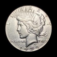 1934-S Silver Peace Dollar CLOSELY UNCIRCULATED
