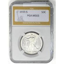 1933-S Walking Liberty Half Dollar PGA MS65