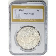 1896-S Morgan Dollar PGA AU55