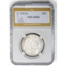1915-S Barber Half Dollar PGA MS65