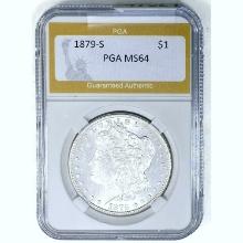 1879-S Morgan Dollar PGA MS64 SILVER