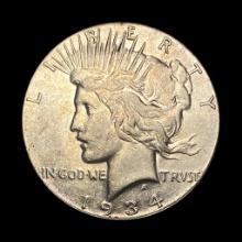1934-S Silver Peace Dollar CLOSELY UNCIRCULATED