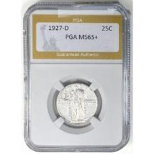1927-D Standing Liberty Quarter PGA MS65+