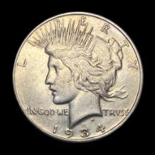 1934-D Silver Peace Dollar NEARLY UNCIRCULATED