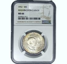 1952 Washington Carver Half Dollar NGC MS66