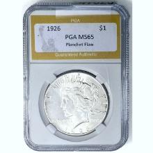 1926 $1 Peace Dollar PGA MS65