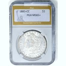 1883-CC Morgan Dollar PGA MS65+