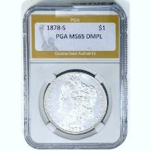 1878-S Morgan Dollar PGA MS65 DMPL SILVER