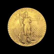 1908 No Motto $20 Saint-Gaudens Gold Double Eagle UNCIRCULATED
