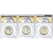 [3] 1951 Booker T Half Dollar ANACS MS65-66