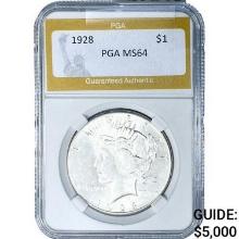 1928 Peace Dollar PGA MS64
