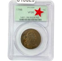 1798 Draped Bust Large Cent PCGS VF35 OGH