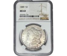 1889 Morgan Silver Dollar NGC MS63