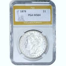 1878 Morgan Dollar PGA MS64 SILVER