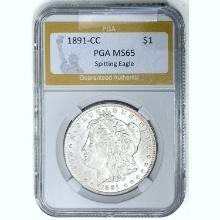 1891-CC Morgan Dollar PGA MS65