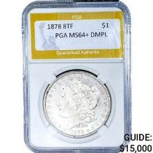1878 8TF Morgan Silver Dollar PGA MS64+ DMPL