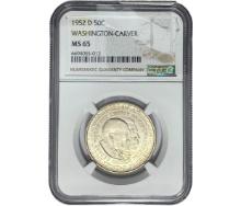 1952-D Washington Carver Half Dollar NGC MS65