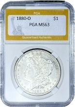 1880-O Morgan Silver Dollar PGA MS63