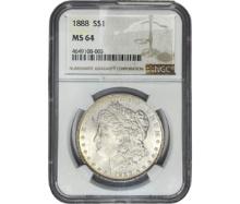 1888 Morgan Silver Dollar NGC MS64