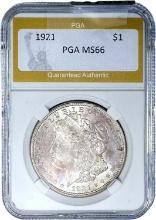 1921-P Morgan Silver Dollar PGA MS66