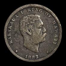 1883 Hawaii 1/4 Dollar LIGHTLY CIRCULATED