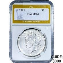 1921 Silver Peace Dollar PGA MS64
