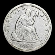 1858 Seated Liberty Quarter LIGHTLY CIRCULATED
