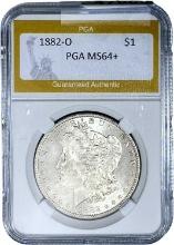 1882-O Morgan Silver Dollar PGA MS64+
