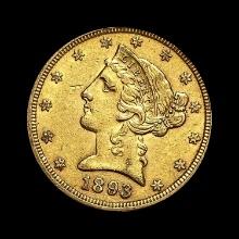 1893 Liberty Head $5 Half Eagle CHOICE AU