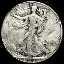 1938-D Silver Walking Liberty Half Dollar LIGHTLY CIRCULATED
