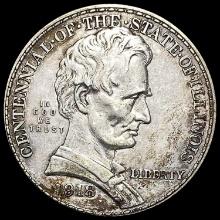 1918 Silver Half Dollar Illinois Centennial CLOSELY UNCIRCULATED