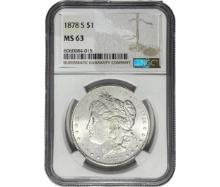1878-S Morgan Silver Dollar NGC MS63