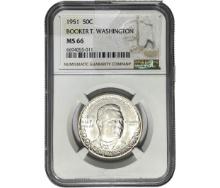 1951 Booker T Half Dollar NGC MS66
