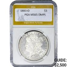 1883-O Morgan Silver Dollar PGA MS65 DMPL