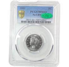 1883 No Cents Liberty Victory Nickel PCGS MS66+ CAC GEM