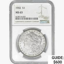 1902 Morgan Silver Dollar NGC MS63
