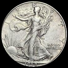 1938-D Silver Half Dollar Walking Liberty CLOSELY UNCIRCULATED