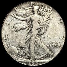 1938-D Silver Half Dollar Walking Liberty LIGHTLY CIRCULATED