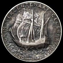 1920-D Silver Pilgrim Tercentenary Half Dollar CHOICE AU