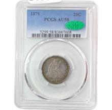 1876 Twenty Cent Piece PCGS AU58 CAC PQ