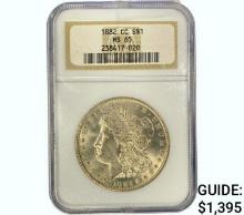 1882-CC Morgan Silver Dollar  MS65